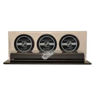  Detroit Red Wings Triple Hockey Puck Display Case Sports 