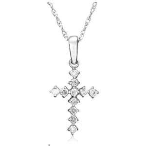   Gold Diamond Cross Pendant (.13 cttw, I J Color, I3 Clarity) Jewelry