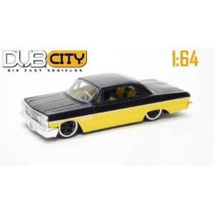 Jada Dub City Yellow & Black 1963 Chevy Impala 1:64 Scale Die Cast Car 