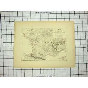  JOHNSTON ANTIQUE MAP 1850 FRANCE BORDEAUX TOULOUSE