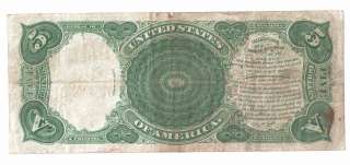 1907 5 Dollar Woodchopper US Legal Tender Note  
