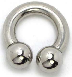 PAIR 6 gauge steel earrings horseshoes circular 1/2 6G  