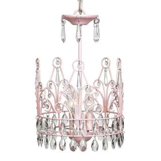 Light Crystal Chandelier Lighting In Pink   Crown  