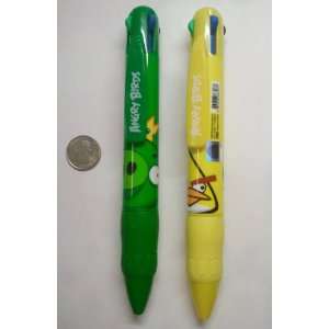   Angry Birds Two 4 Colors Jumbo SIZE Ball Point Pens   GREEN & YELLOW
