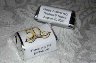 50th ANNIVERSARY PARTY FAVORS CANDY WRAPPERS LABELS  
