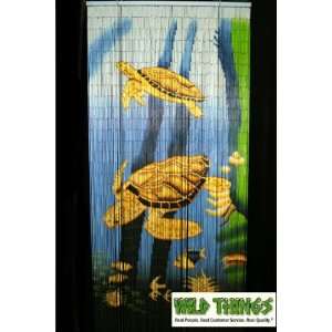  Sea Turtles 90 Strand Painted Bamboo Beaded Curtains