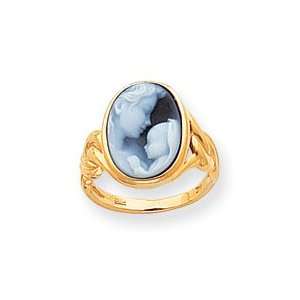  14k Heavens Gift Agate Cameo Ring   Size 7   JewelryWeb 