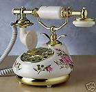 Antique French Porcelain Phone Telephone Pink Roses NEW