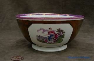 Antique Copper Luster Transferware Bowl c. 1825  