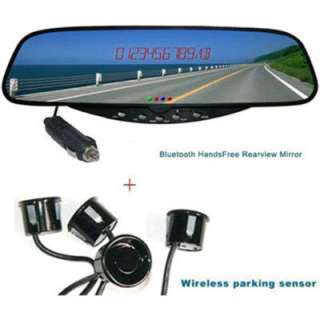 New Bluetooth Stereo Handsfree Rearview Mirror + Wireless Parking 