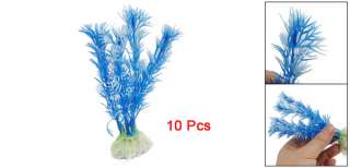 Fish Tank Aquascaping 10 Pcs Artificial Sky Blue Plants  