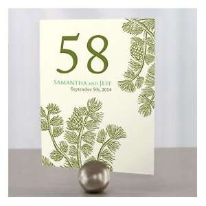 Evergreen Table Number   Numbers 1 12   Willow Green  