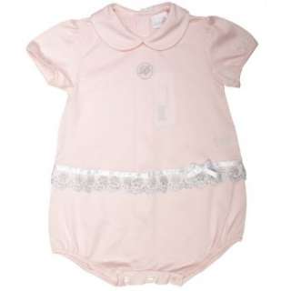  La Perla Soft Pink Cotton Baby Romper Suit Clothing