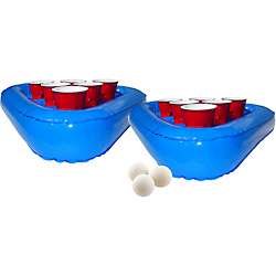 Inflatable Pool Beer Pong Rack Set   2 Racks/3 Balls  