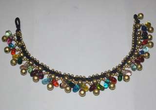 Handmade ANKLET Ankle Bracelet Bells Glass Beads Colors  