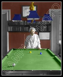 Mark Twain #1 Photo   Playing Pool Billiards COLORIZED  
