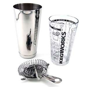 Piece Bar Cocktail Shaker Kit   Glass Strainer & Cup 845033093410 
