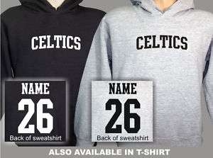 Boston Celtics Hooded Sweatshirt Custom Name & Number  