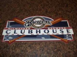 Milwaukee Brewers Plastic Locker Room Sign Baseball  