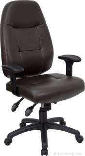 Brown Leather MultiFunction Computer Office Desk Chair  