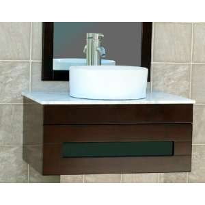  30 Bathroom Solid Wood vanity Wall Mounted Cabinet Vessel 
