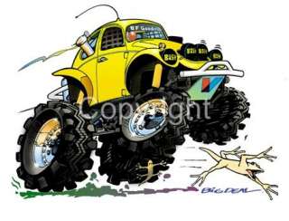 Baja Buggy Cartoon T Shirt #4119 off road  