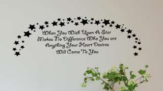 When You Wish Upon A Star Wall Words Decals Stickers  