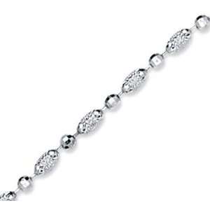    14k White Gold Classic Fashionable Bead Ankle Bracelet Jewelry