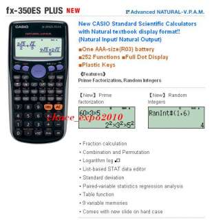 New Casio Scientific Calculator FX 350ES PLUS(FX 350ES)  