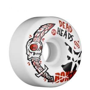  BONES Dead Heads STF Skate Wheels White 54mm: Sports 