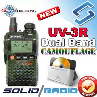 Camouflage BaoFeng UV 3R dual band radio + USB cable  