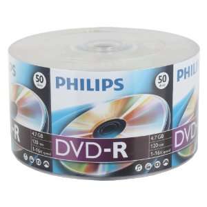 Philips DVD R 16X Silver Branded Blank DVDR Media Discs (DM4S6U50F/17 