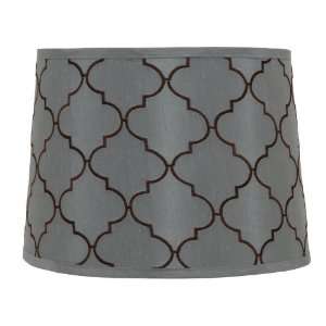Portfolio 14H Blue and Brown Embroidered Lamp Shade S 0818  