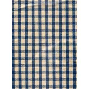 DG Home Navy Blue and Beige Gingham Check 90 Oblong Vinyl Tablecloth 