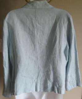 Harve Benard Light Blue Linen Blazer Jacket Size 14  