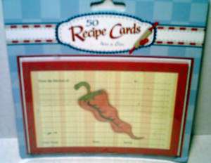 NEW PK OF 50 RED HOT CHILI PEPPERS 4X6 RECIPE CARDS  
