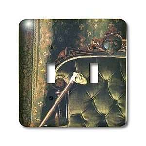 Florene Victorian Images   Olive Green Chair and Cane   Light Switch 