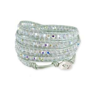    Chan Luu Crystal AB New Shell Leather Wrap Bracelet Jewelry
