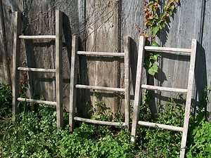   Primitive Rustic Antique Wooden   Country Wood Ladder for Decorating