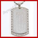 Personalized TEXT Custom Engraving Dog Tag Necklace  