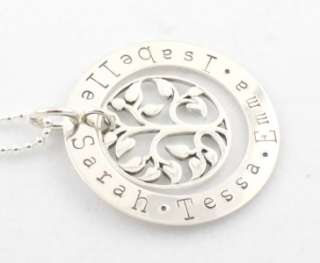 Tree Life Sterling Silver Necklace Personalized Custom  