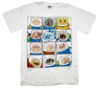  Adventure Time Faces Of Finn Cartoon T Shirt Tee Clothing