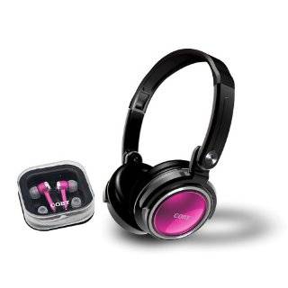 Coby CV215PNK Deep Bass Stereo Headphones and Earphones Pink