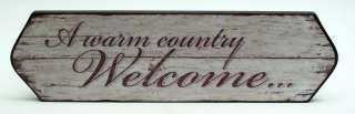 Wood A Warm Country Welcome Wall Plaque 15 Decor NEW  