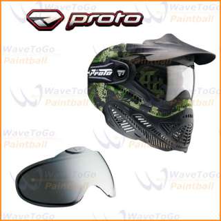Proto FS Thermal Paintball Goggles Mask Camo + Chrome Lens  