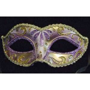   Purple & Gold Venetian Mask Mardi Masquerade Halloween Prom Costume