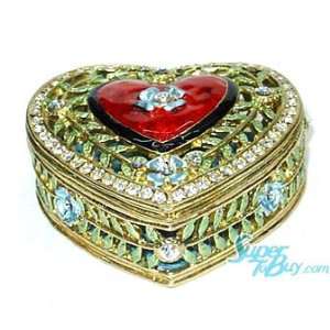   Hearts Box   Crystal Diamond Jewelry Trinket Box