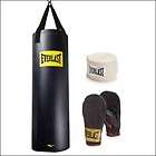 Everlast 100 Pound Punching Boxing Heavy Bag w/ Gloves and Hand Wraps 