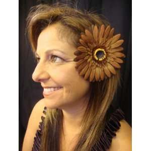  NEW Brown Daisy Hair Flower Clip, Limited. Beauty
