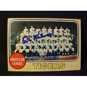 Al Kaline & Eddie Mathews Detroit Tigers Team #528 1968 Topps Signed 